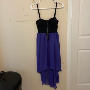 Material Girl High Low Black/Purple Dress